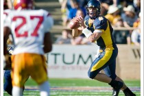Cal quarterback Aaron Rodgers ready to pass - CAL vs USC - September 27, 2003 Memorial Stadium - Berkeley, CA