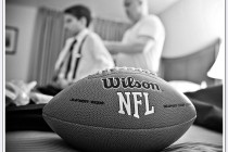 NFL themed wedding reception