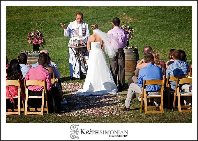 Bride and Groom celebrate Catholic mass at the Nicholson Ranch winery.
