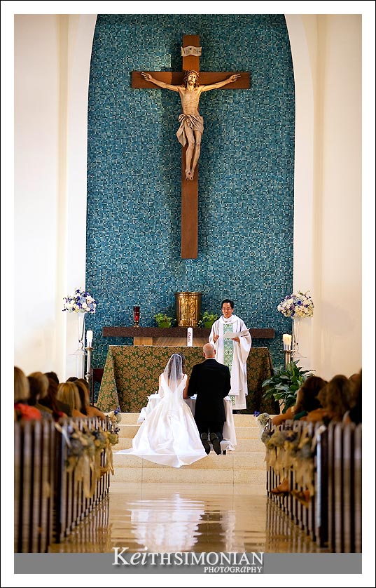 Wedding ceremony at Our Lady Queen of Angels church