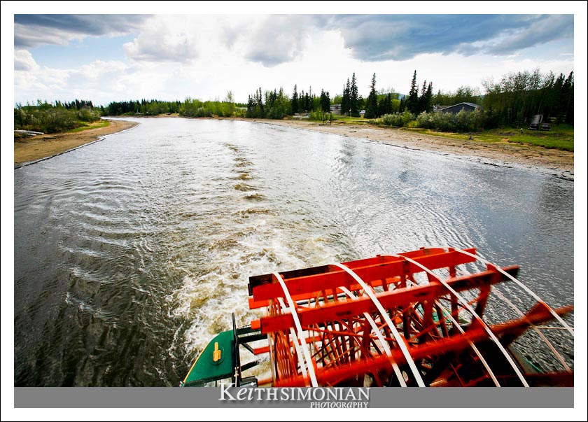 Paddle wheel of Riverboat Discovery on the Chena River in Fairbanks Alaska