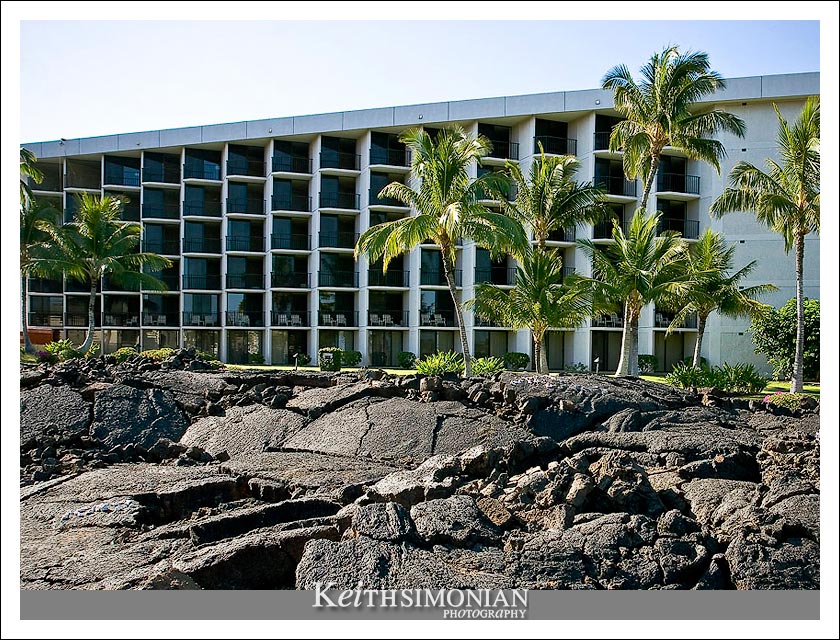 Lava surrounds the Waikoloa Beach Marriott on the Big Island of Hawaii.