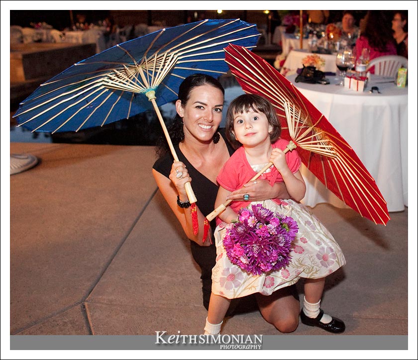 Colored umbrellas make any reception a great reception - Napa Valley, California