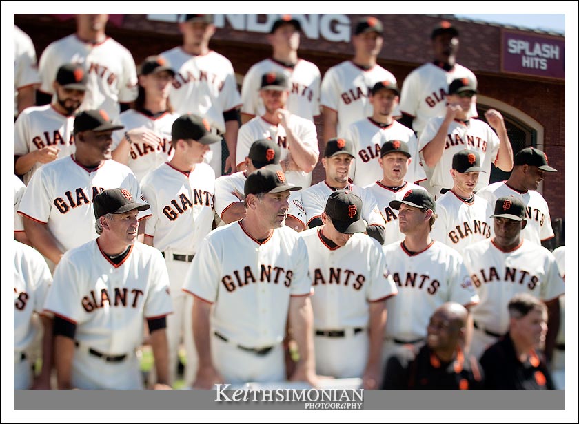 San Francisco Giants team manager Bruce Bochy during team photo at AT&T park