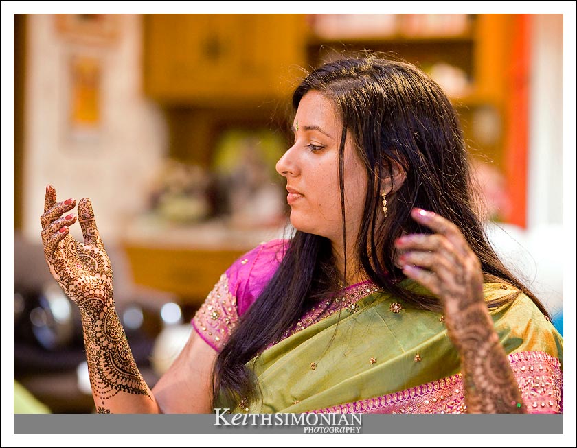 The bride normally has her hands, arms and feet decorated during the Mehndi