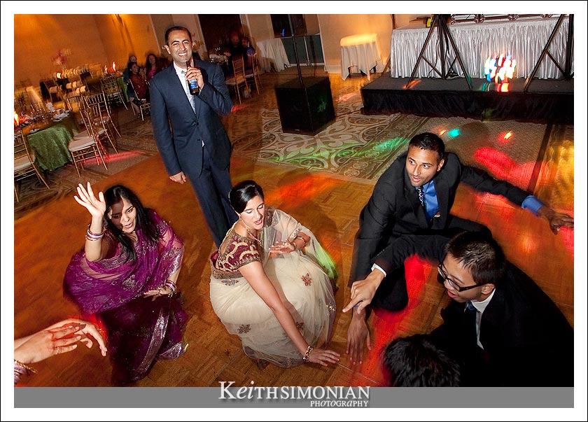 Wedding guests get down and funky during the reception