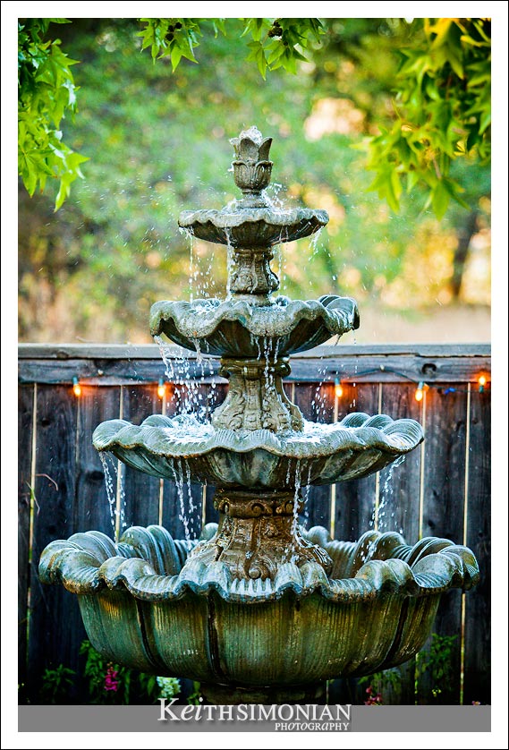 Water fountain at dusk