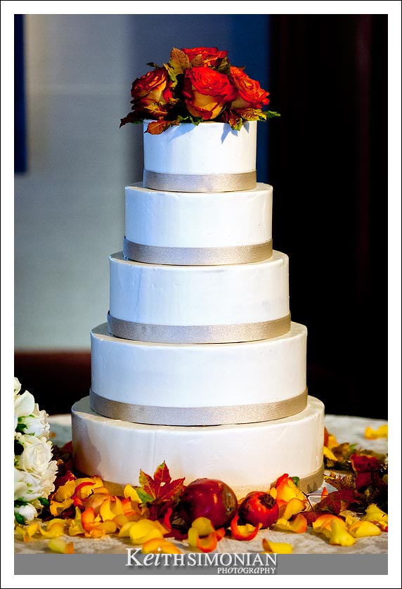 Five layer wedding white wedding cake