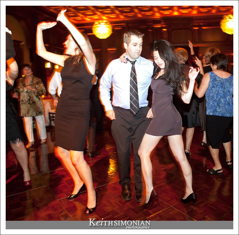 Dancing in the Julia Morgan Ballroom during wedding reception
