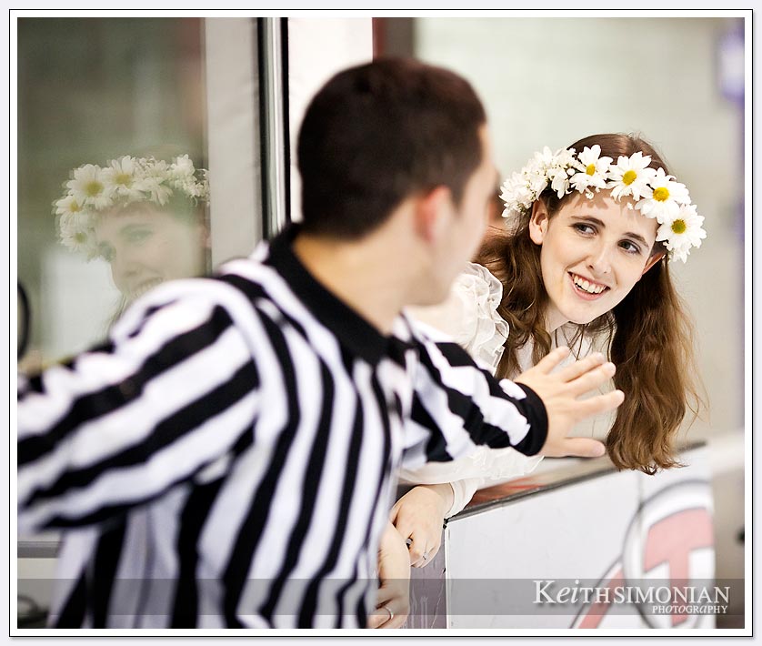 Bride and referee at Silver Creek sportsplex