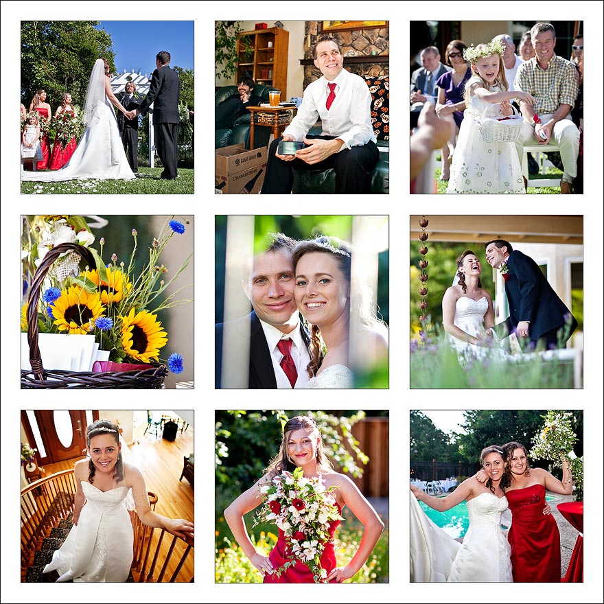 Nine square of wedding day photos