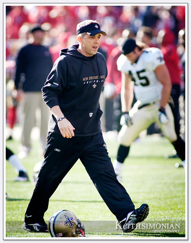 Things were all smiles for Saints head coach Sean Payton before this 2012 playoff game.
