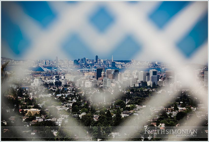 gate frames vies of San Francisco - Oakland LDS Wedding Temple