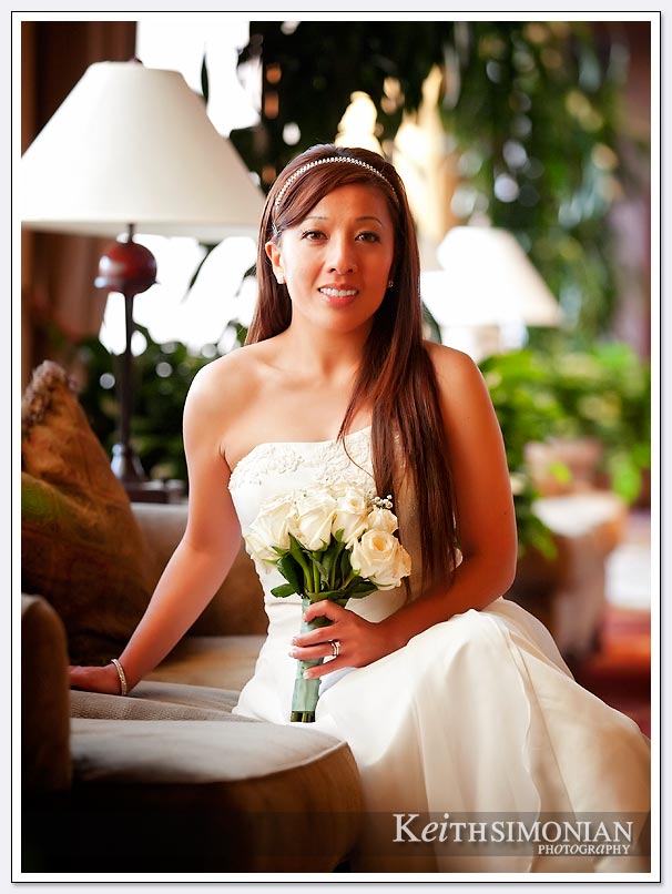 Natural light makes the wedding day photo of bride look just right