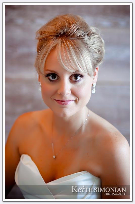 The shallow depth of field and clean background makes this bridal portrait special