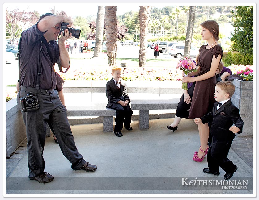 Mormon temple wedding photographer at work