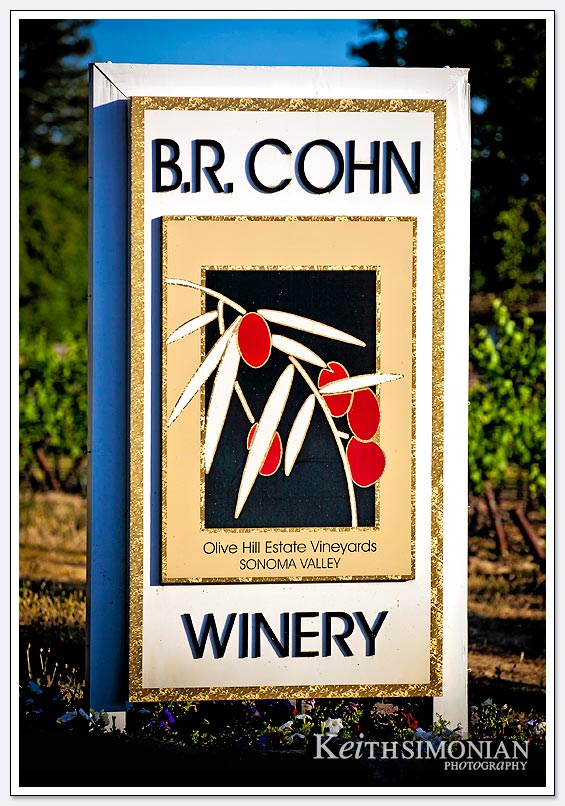 Guests to the BR Cohn winery view this sign as they enter the premises