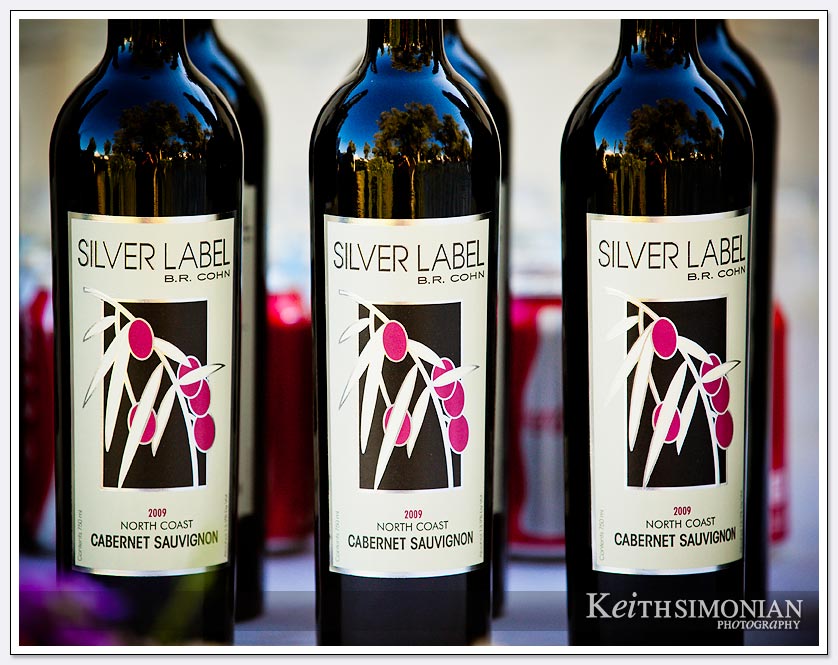 Napa Valley wedding guests of course enjoy wine from the region - BR Cohn Silver label North Coast Cabernet Sauvignon