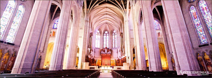 Facebook Timeline Cover photo of aisle and interior Grace Cathedral church