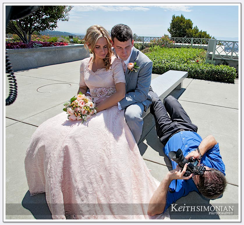 San Jose wedding Photographer Scott Mosher works hard to get all the angles.