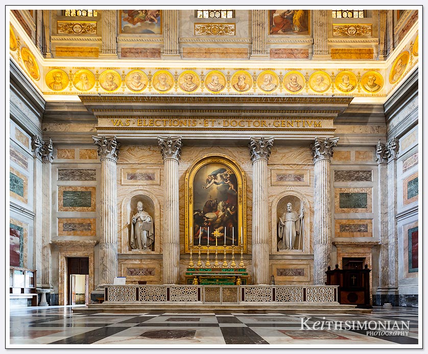 Interior of Basilica Saint Paul Outside the Walls - Rome italy
