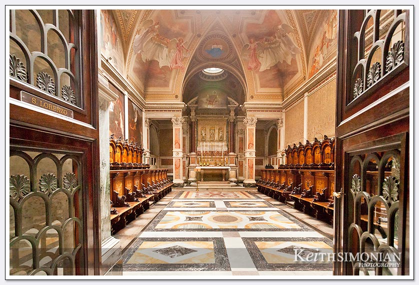 The room of chairs in Basilica Saint Paul Outside the Walls 