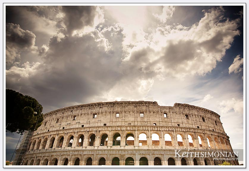 Storm clouds over the Colosseum