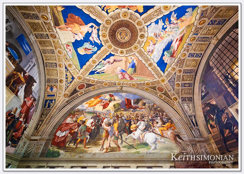 Amazing color both on the wall and ceiling of the Vatican Museum