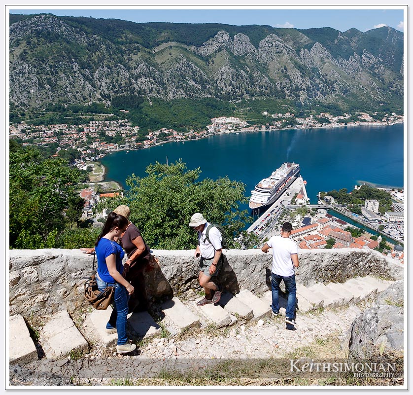 There are 1304 steps that take you to the top of the castle - Kotor, Montenegro