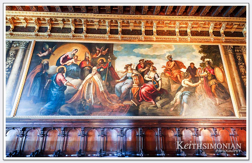 Large painting on the wall in Doge's palace - Venice Italy