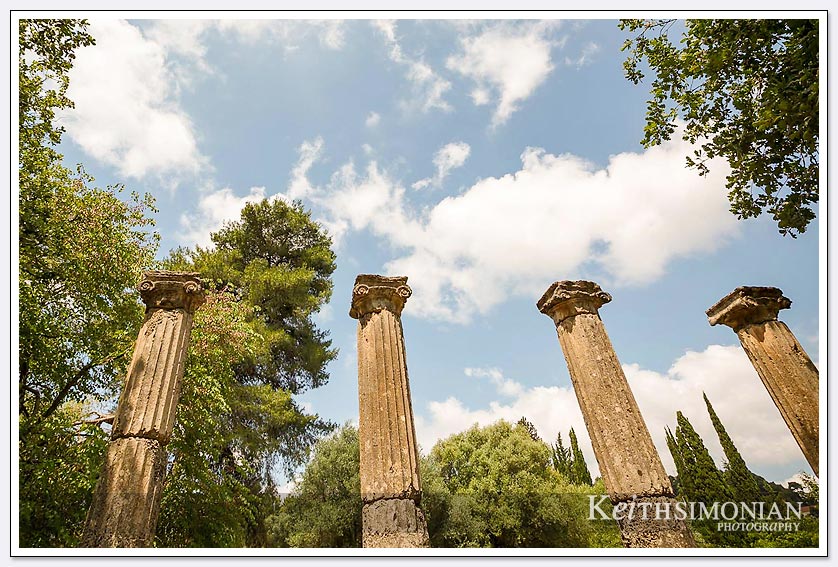 Columns in Olympia Greece