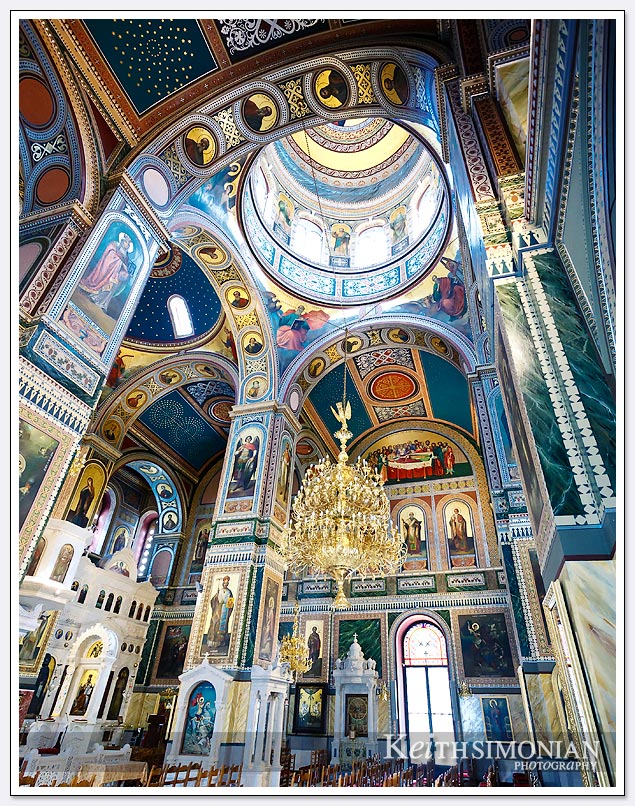 Interior of the Agios Nikolaos church in Piraeus, Greece