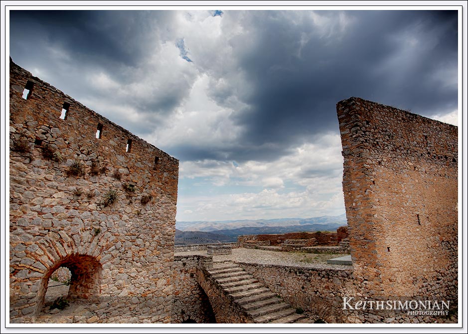 Fortress Palamidi atop the hill above Nafplio, Greece