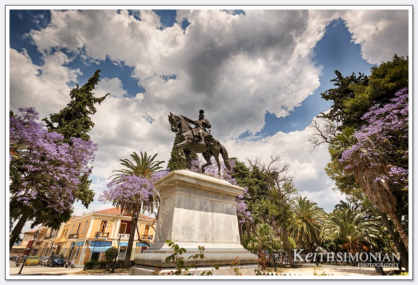 Nafplio, Greece - statue of Theodoros Kolokotronis in Kolokotronis Park