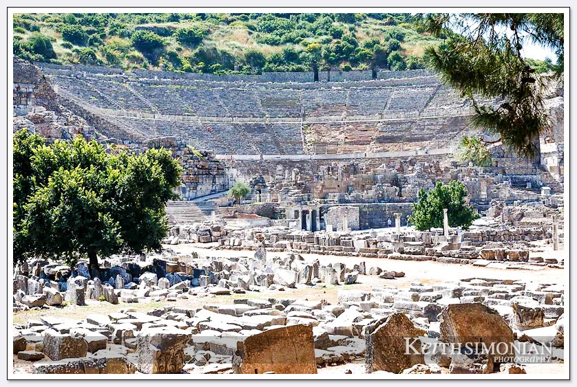 View of the amphitheater in Ephesus, Turkey