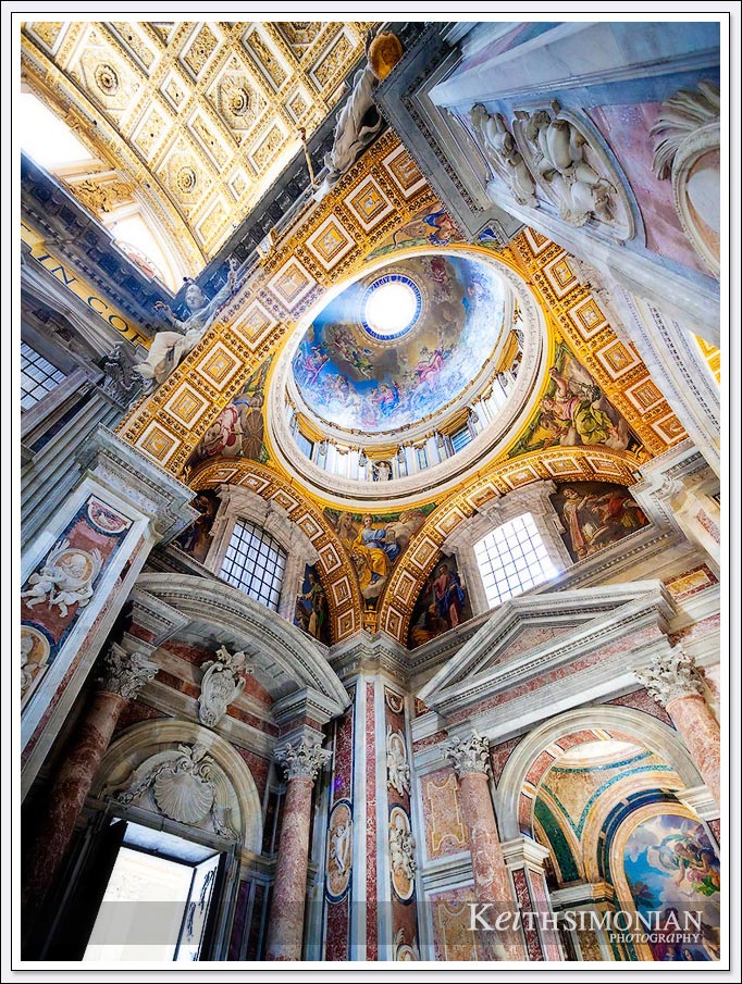 One of the amazing site inside St. Peter's Basilica was the sunlight streaming through the dome of the church