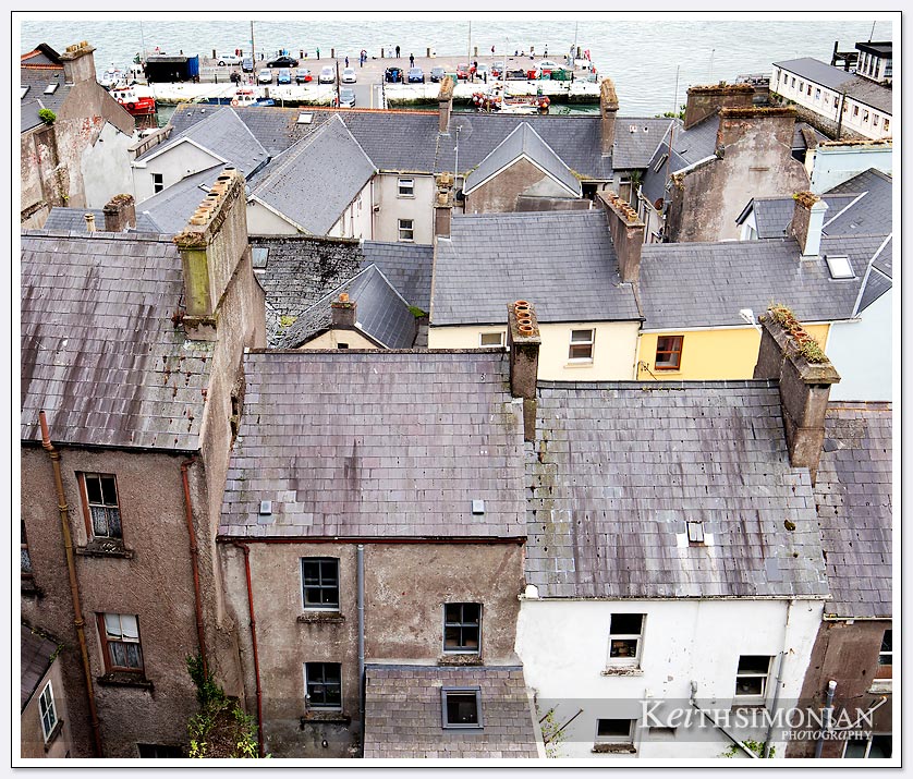 Chimneys for multiple fireplaces in Cobh, Ireland homes.