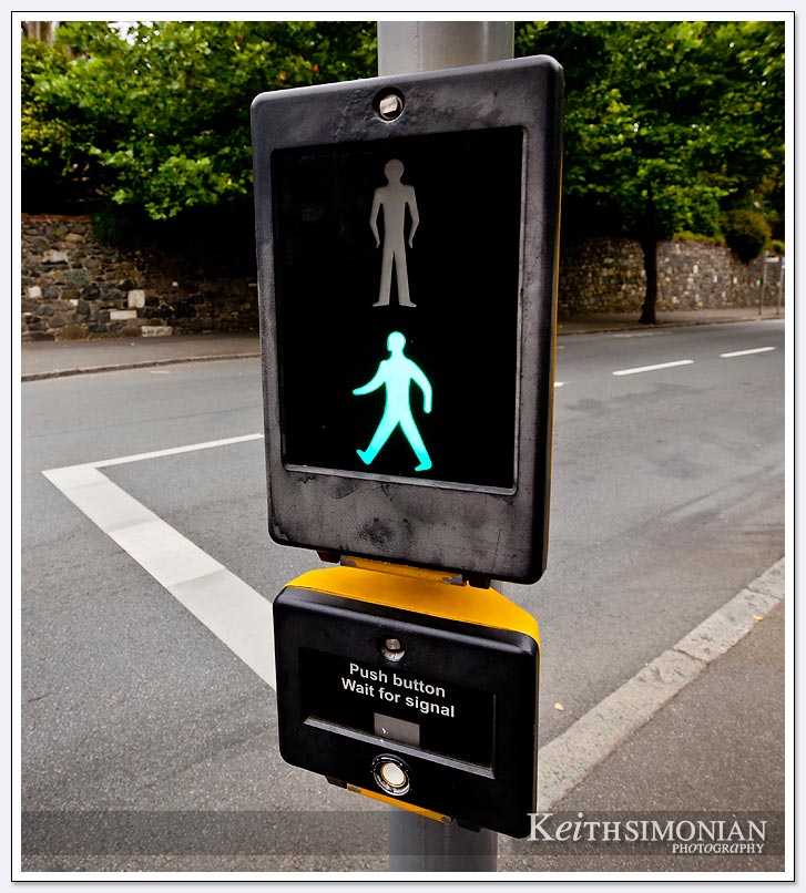 Walk and don't walk signs in Guernsey UK
