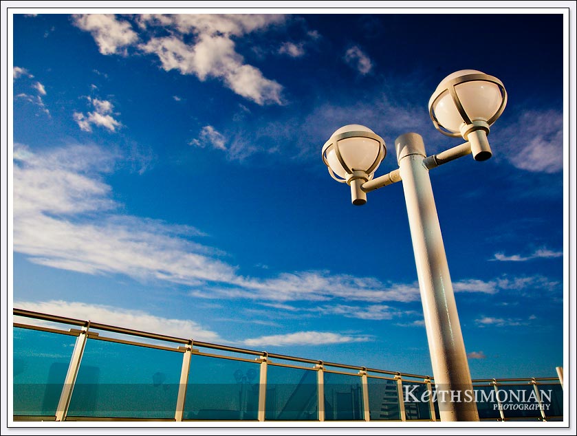 The top deck of the Caribbean Princess during a day at sea during the British Isles cruise.