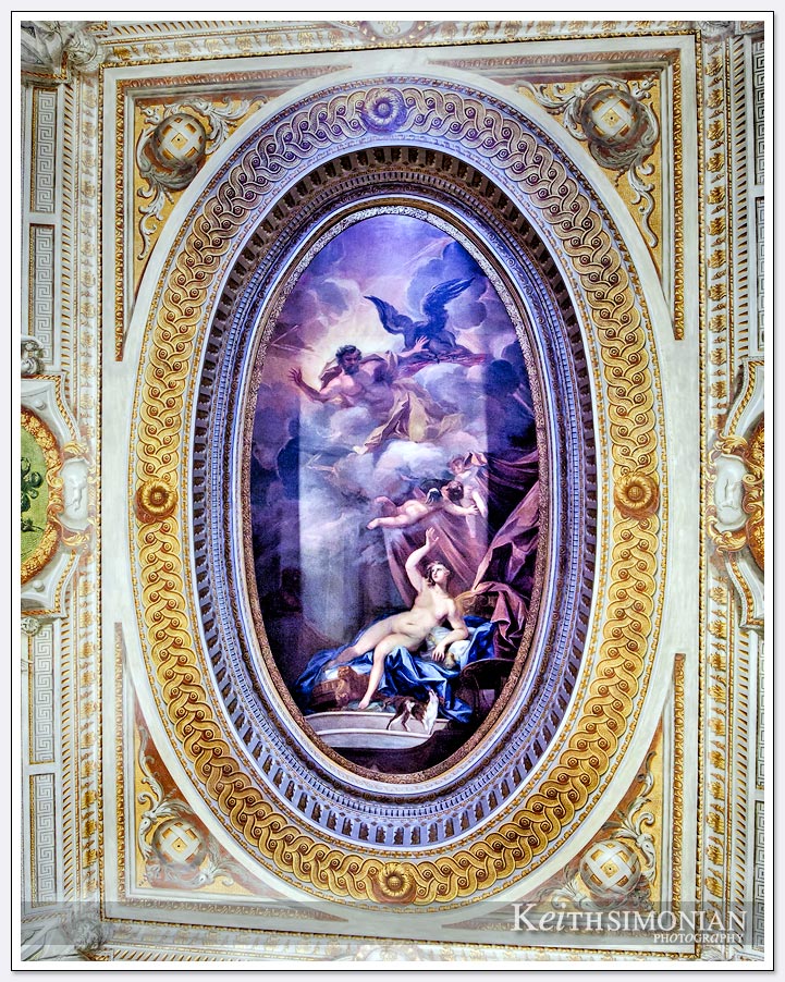 Ceiling painting in Kensington Palace - London England