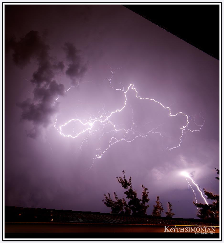 Lighting strike over Brentwood, CA in the San Francisco Bay Area on September 13, 2017