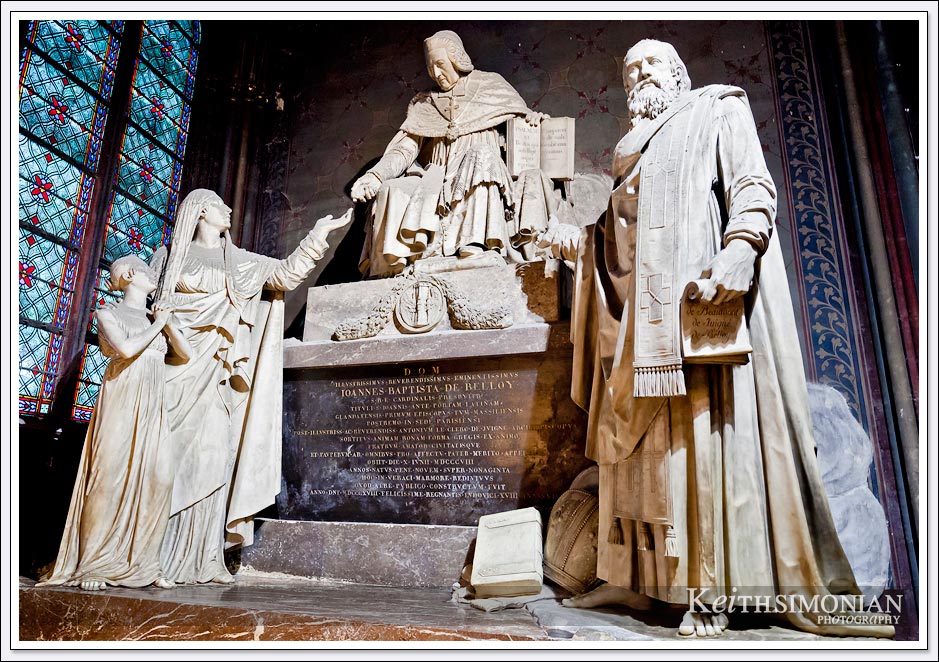 Notre Dame Cathedral - Paris France - Joannes Baptista de Belloy Monument
