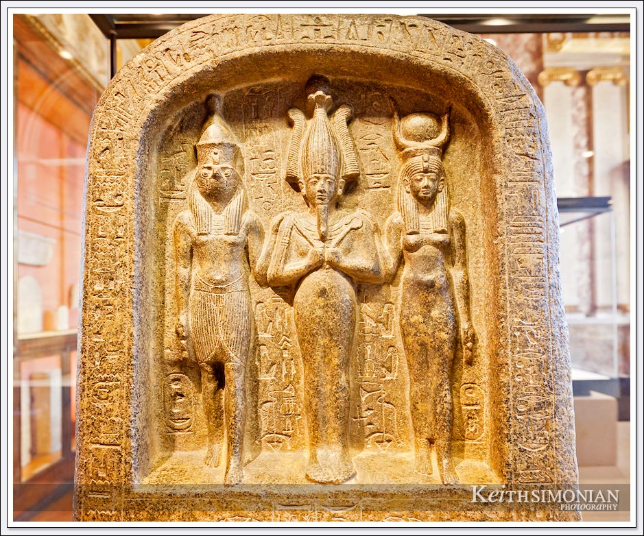 Egyptian stone carving in the Louvre Museum - Paris France