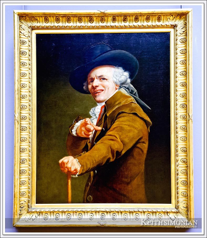 Painting by Joseph Ducreux - Portrait de l'artiste sous les traits d'un moqueur - Louvre Museum