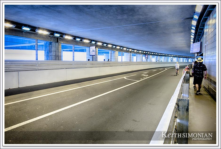 The famous tunnel the Formula 1 cars drive through during the Grand Prix of Monte Carlo. 
