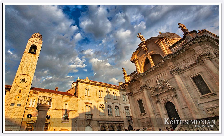 Clouds fill the sky during sunset in Dubrovnik Croatia