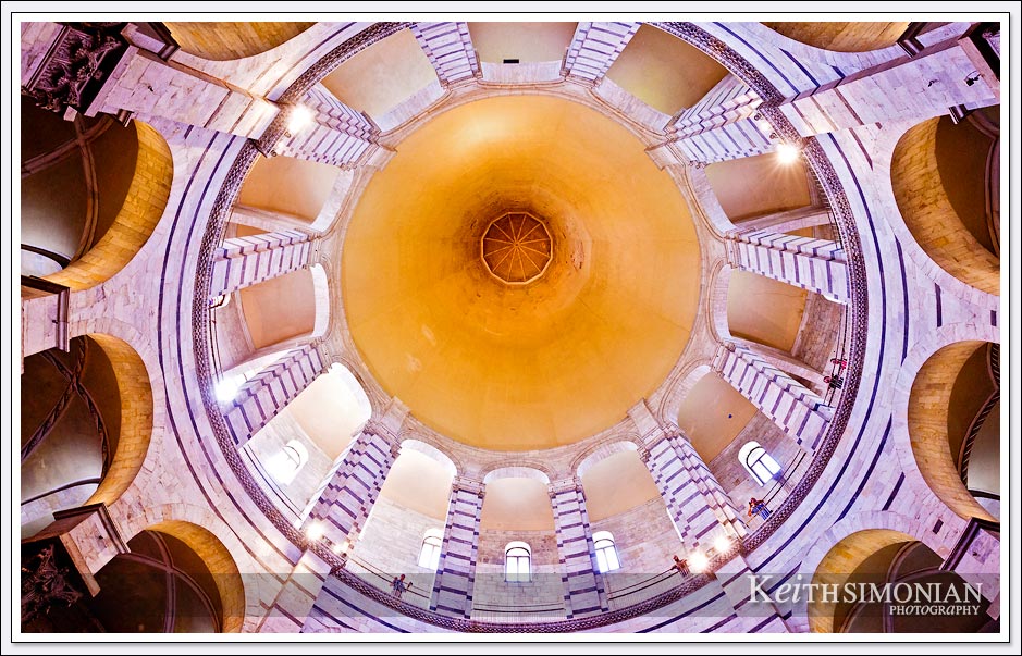 Interior photo of the circular Pisa Baptistery - Pisa, Italy
