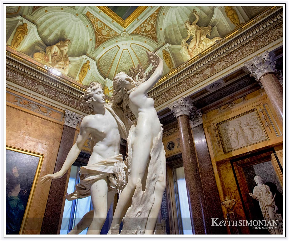 Bernini statue Apollo and Daphne in Borghese gallery - Rome Italy