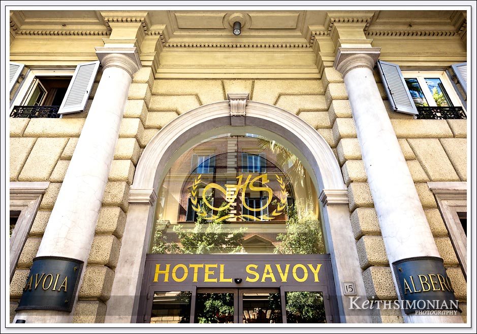 The Hotel Savoy in Rome Italy located just a few blocks from the American consulate. 