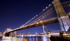 Brooklyn Bridge Night Photo with Canon 5D Mark 3 & lens cap tripod